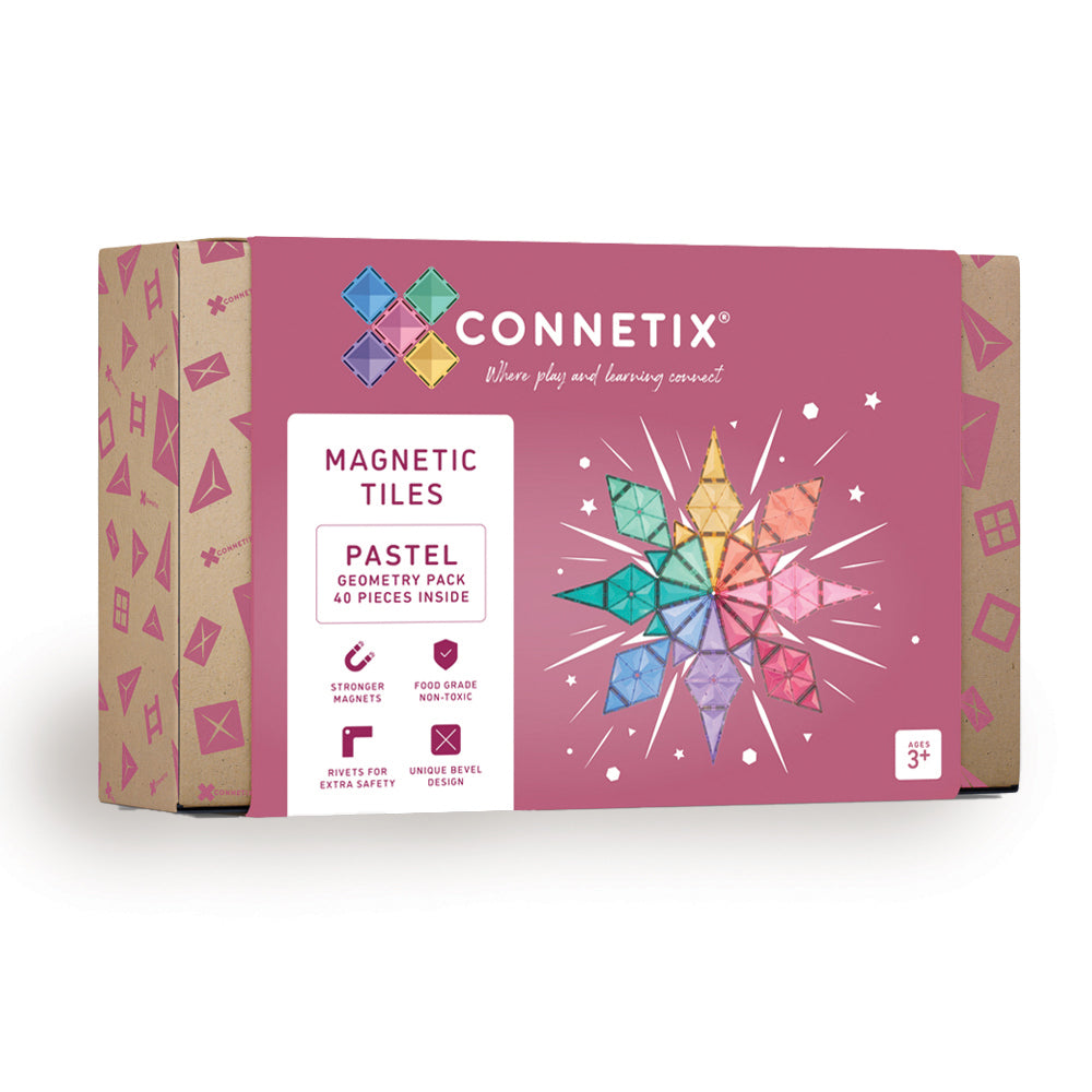 Connetix segulkubbar - Pastel Geometry pack (40 stk)